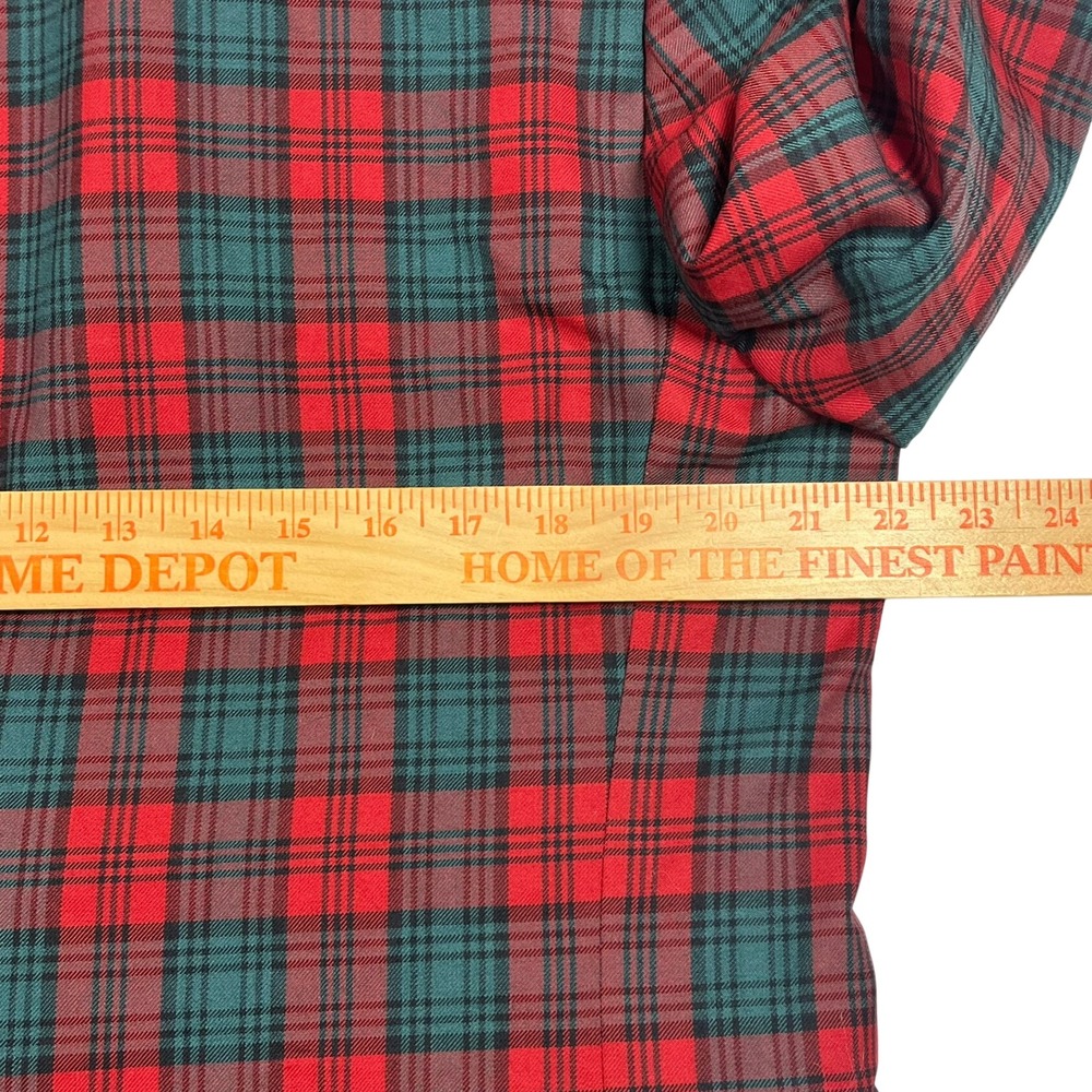 Stafford Tartan Sport Coat Mens 42R Red Green Plaid Wool Blend Classic Blazer - Picture 13 of 16